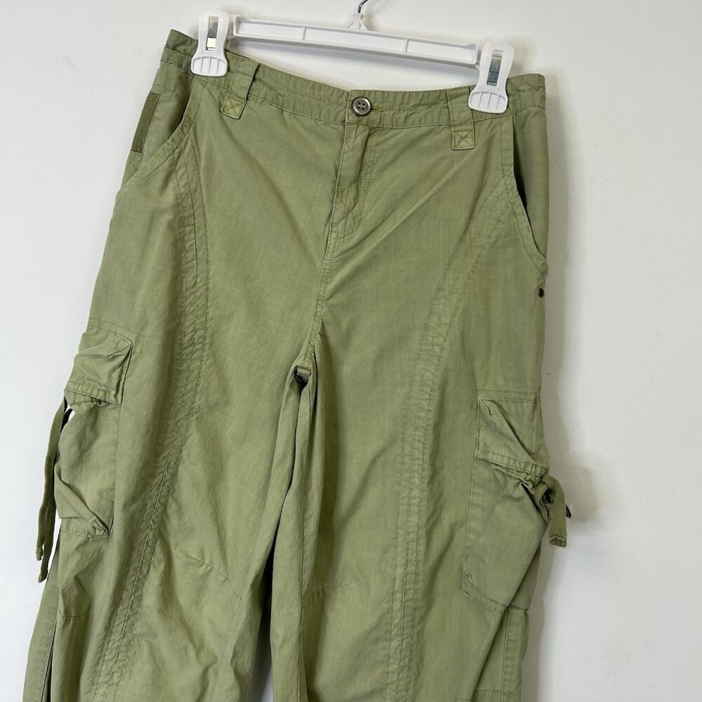 Anthropologie Cargo Joggers Pants Womens Size 26 Green Ankle - Picture 8 of 9